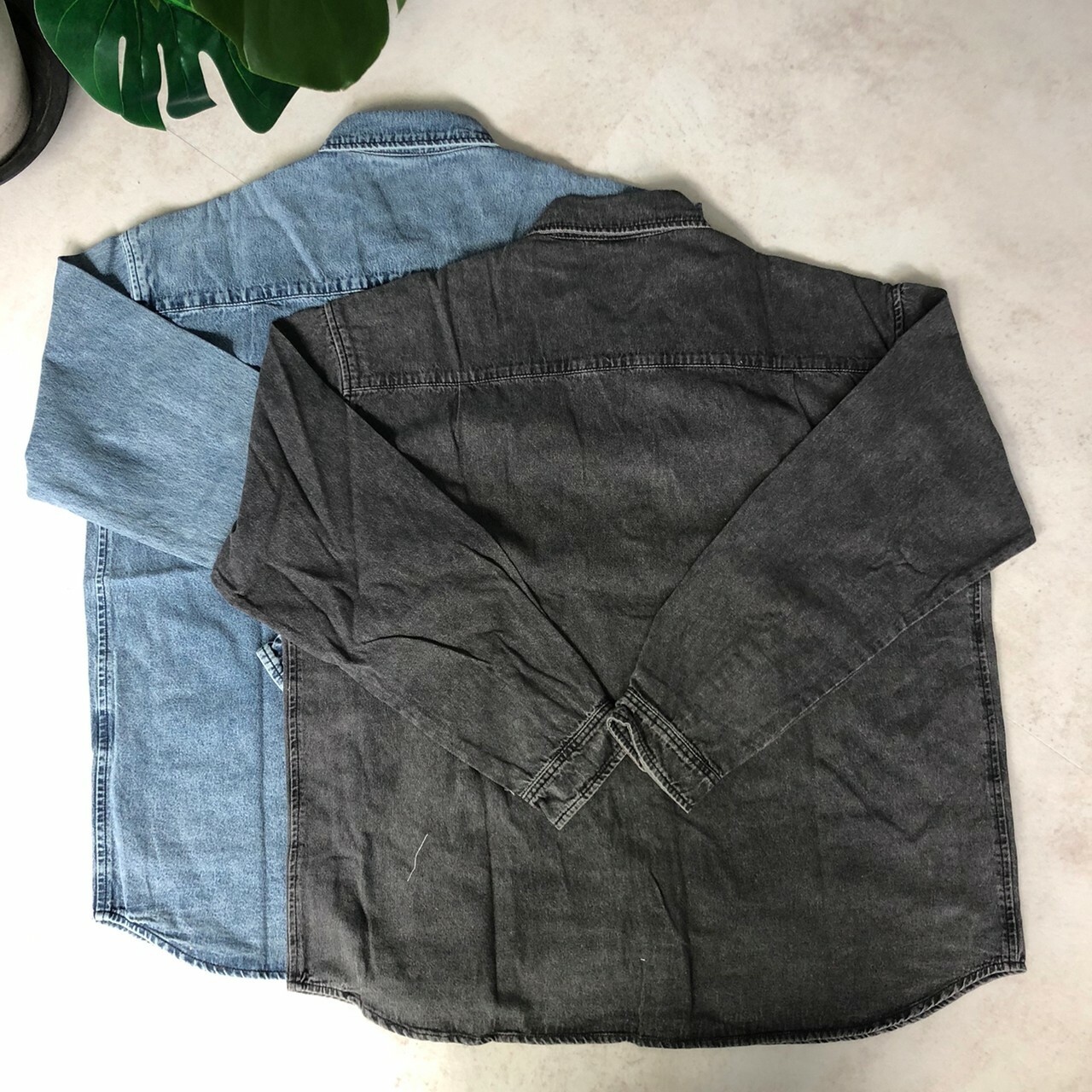 SBG 牛仔 丹寧 襯衫 外套 寬版 水洗 052