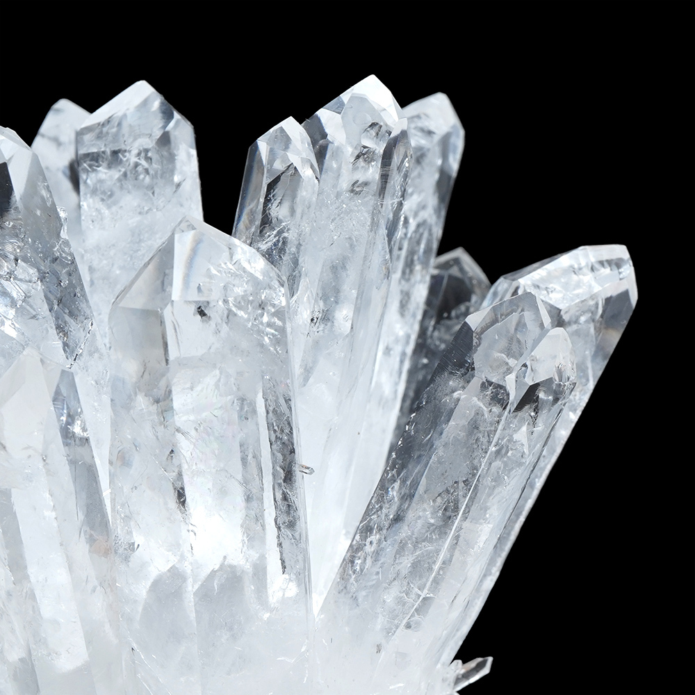 白水晶純淨能量水晶簇消磁淨化白水晶｜原木崖柏木座