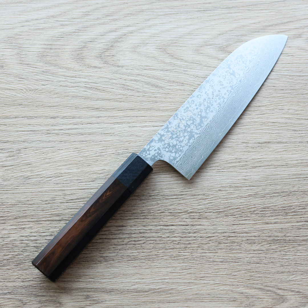 黑崎真 三德刀 165mm VG10鋼 大馬士革