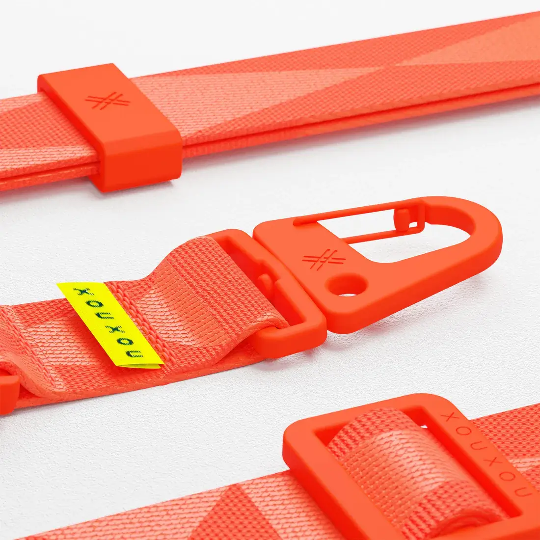 【 XOU XOU | 多功能掛繩背帶 28mm - 霓虹橘Neon Orange 】