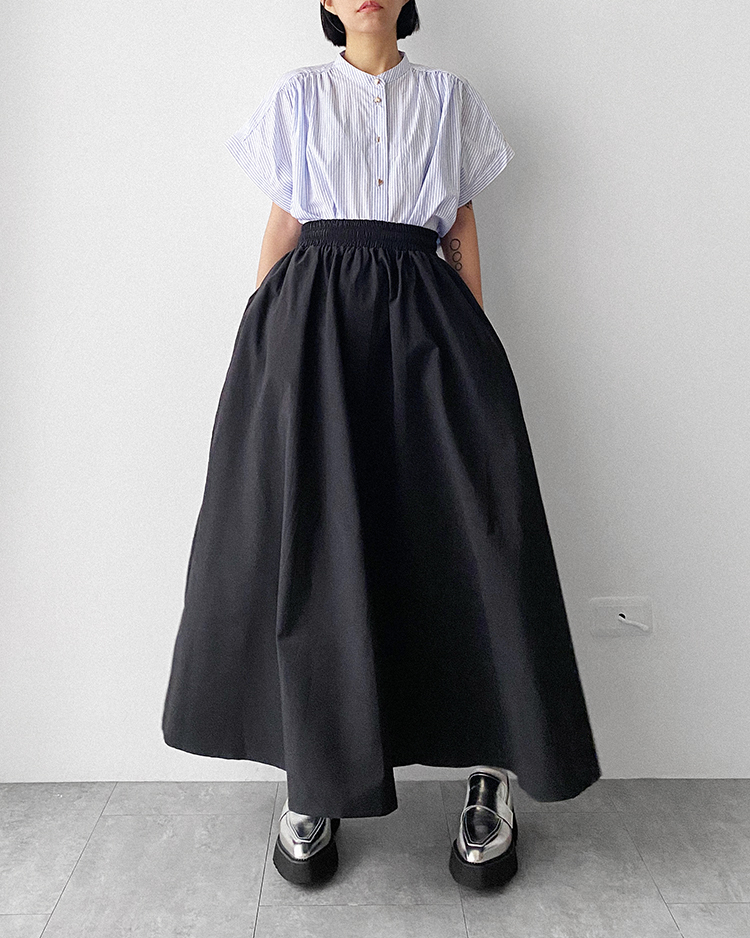 MFS-2308 鬆緊長黑圓裙