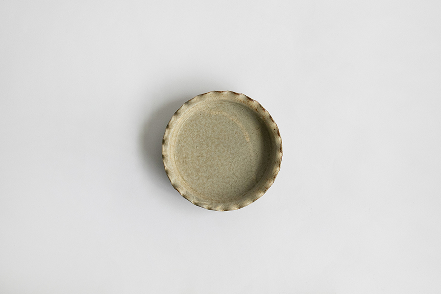 叶谷真一郎-5寸摺邊皿-白