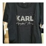 [S] KARL LAGERFELD SPARKLE AND PEARL LOGO TEE,BLACK, L2WHD045-BLK (SKL542)
