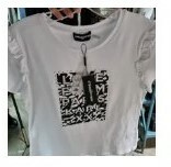 [S] KARL LAGERFELD RUFFLE SLEEVE LOGO TEE,WHITE/BLACK, L3BH7881-WHB (SKL549)