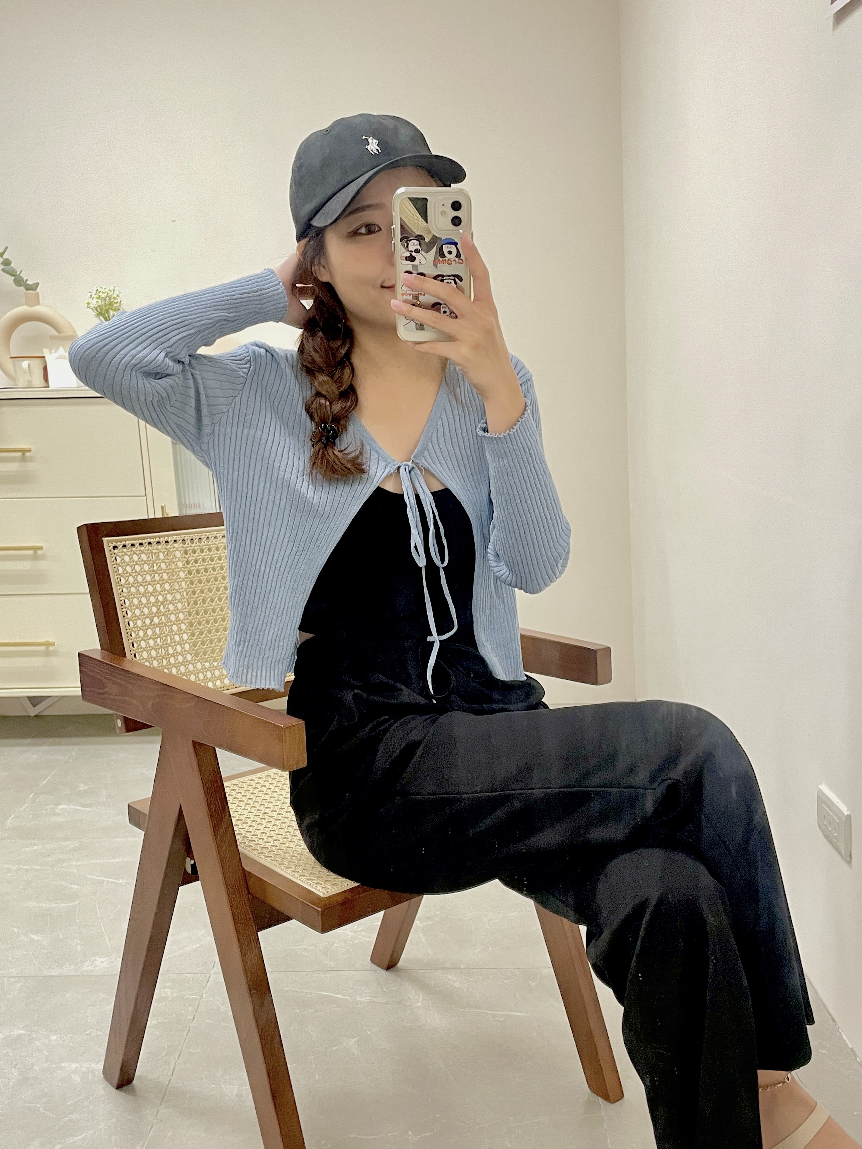 春日午後微透感綁帶罩衫