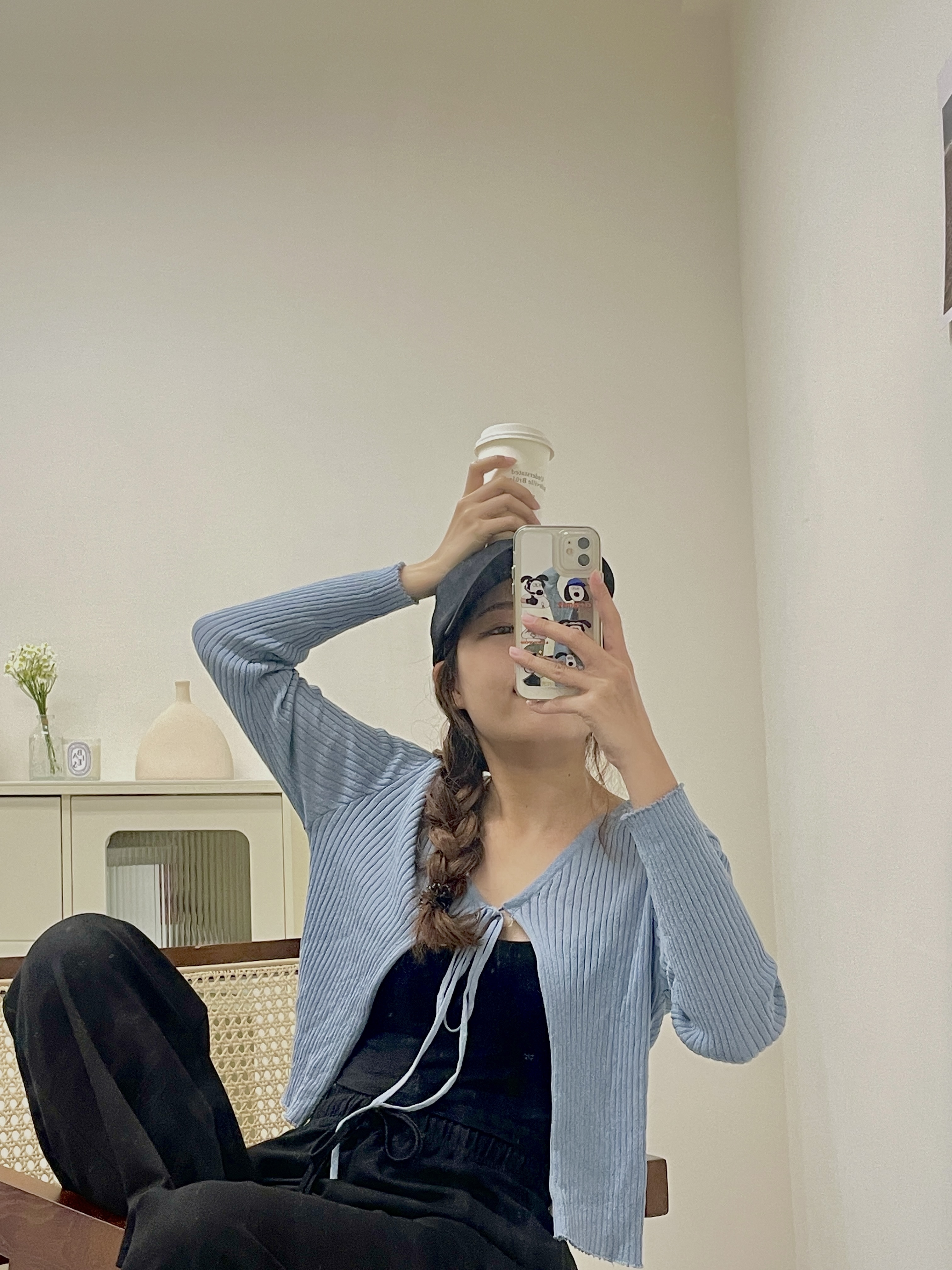 春日午後微透感綁帶罩衫