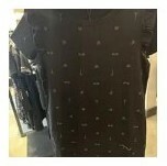 [S] KARL LAGERFELD TONAL RUFFLE SLEEVE TEE DRESS,BLACK, L3WDDA13-BLK (SKL557)