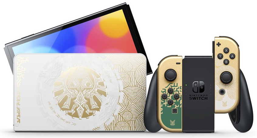 NS Nintendo Switch OLED 新型台灣專用機《薩爾達傳說 王國之淚》特仕款(含收納包&保護貼)