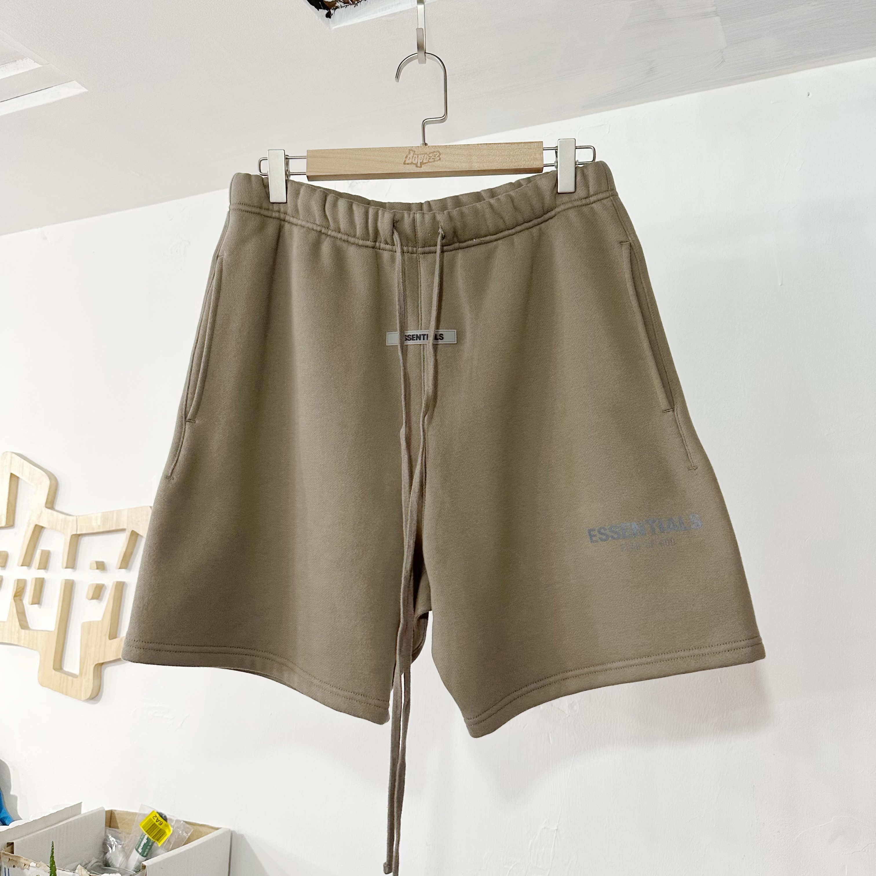 Fear of God Essentials reflective 3M shorts TAUPE