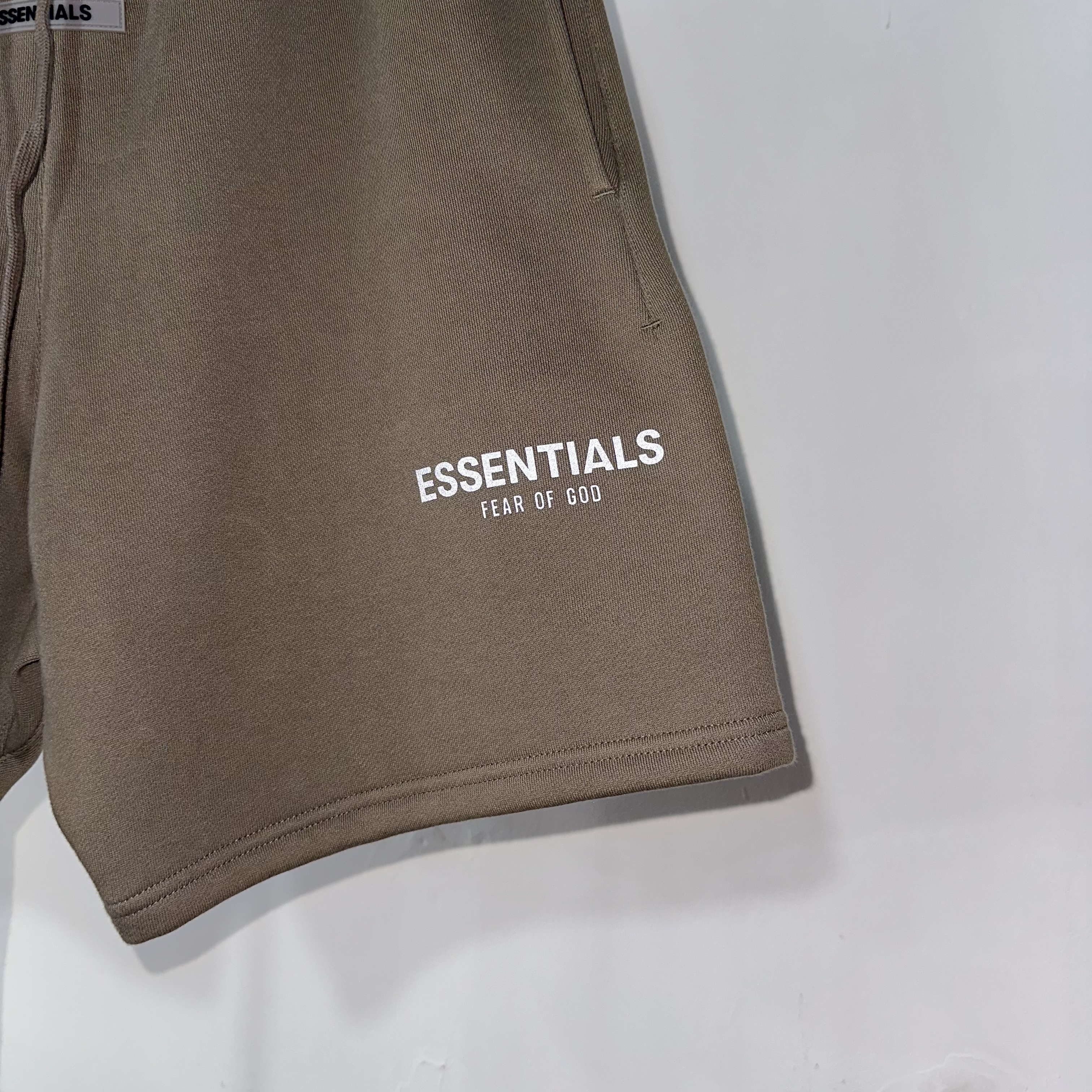 Fear of God Essentials reflective 3M shorts TAUPE