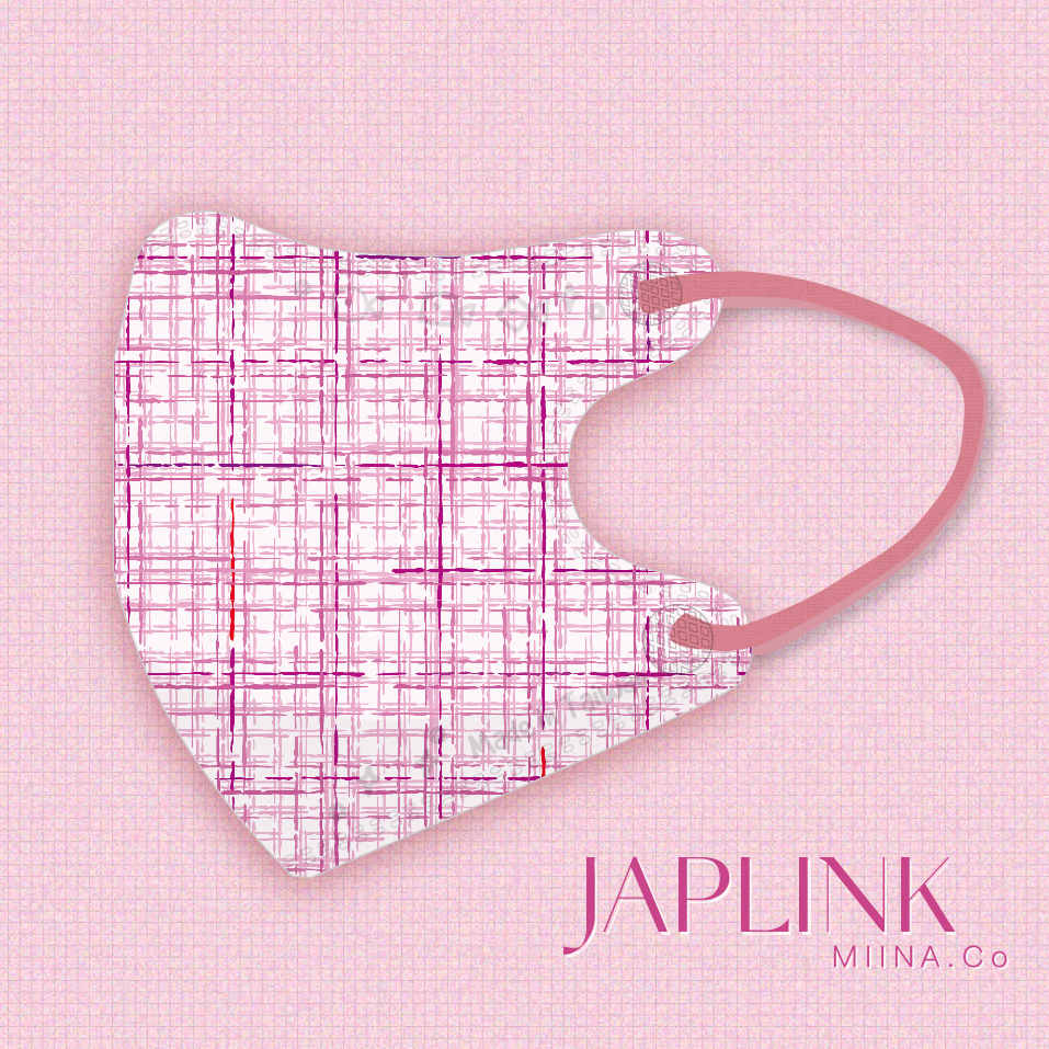 JAPLINK【 VXS 0~3歲 】3D 立體幼童口罩 / 小粉格