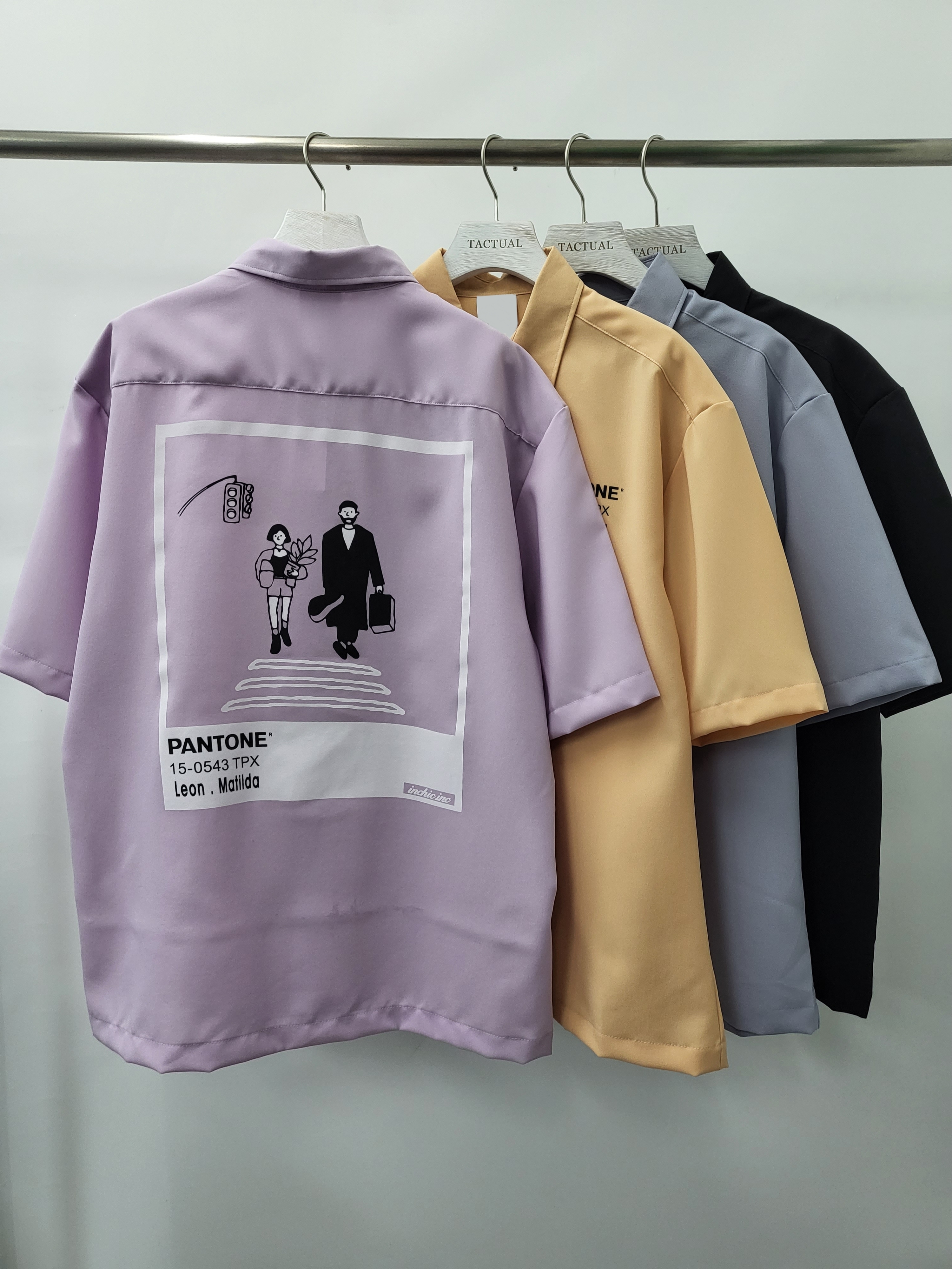 英文字圖案短袖恤衫 S1998