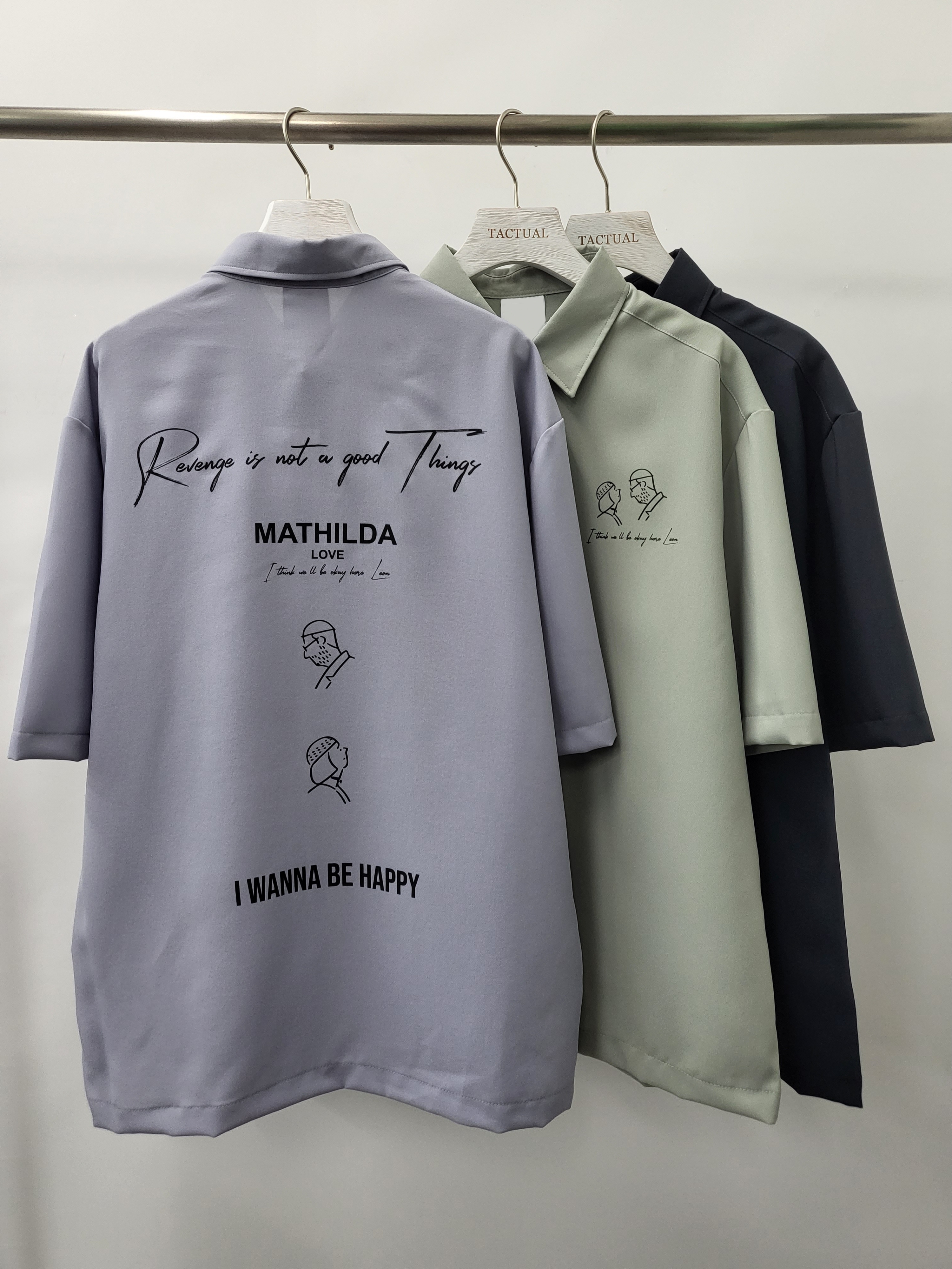 英文字圖案短袖恤衫 S1999