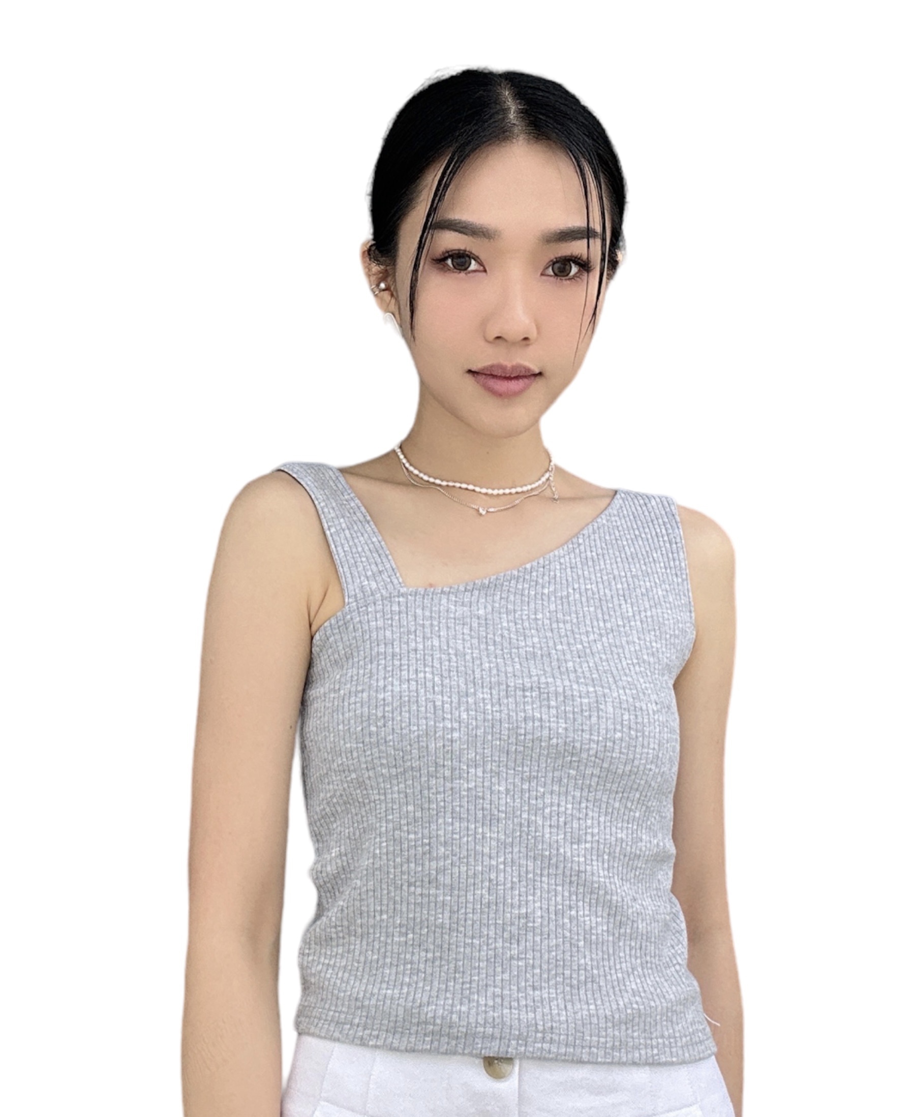斜肩直紋背心（現貨款式）