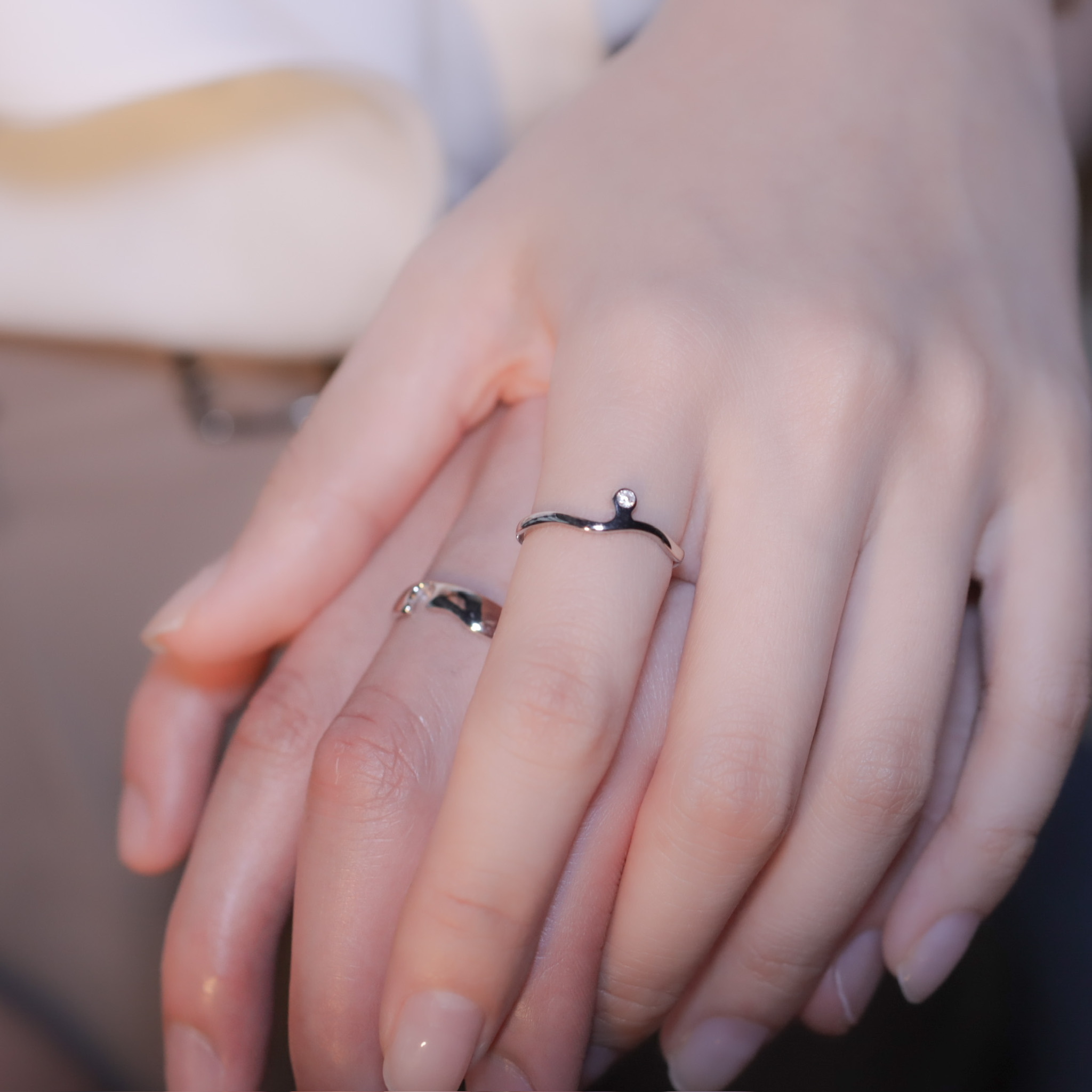 | 925 Silver・ White Gold | U Completed Me Couple Ring  | RI0519 |
