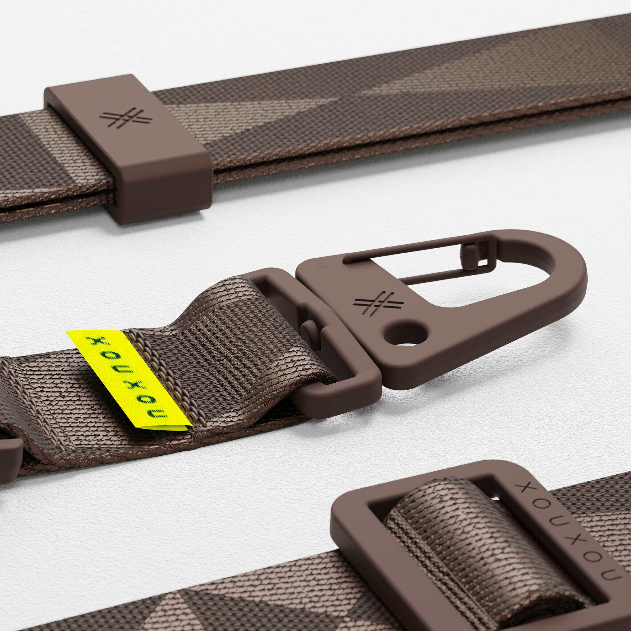 【 XOU XOU | 多功能掛繩背帶 28mm - 深棕色Earth 】