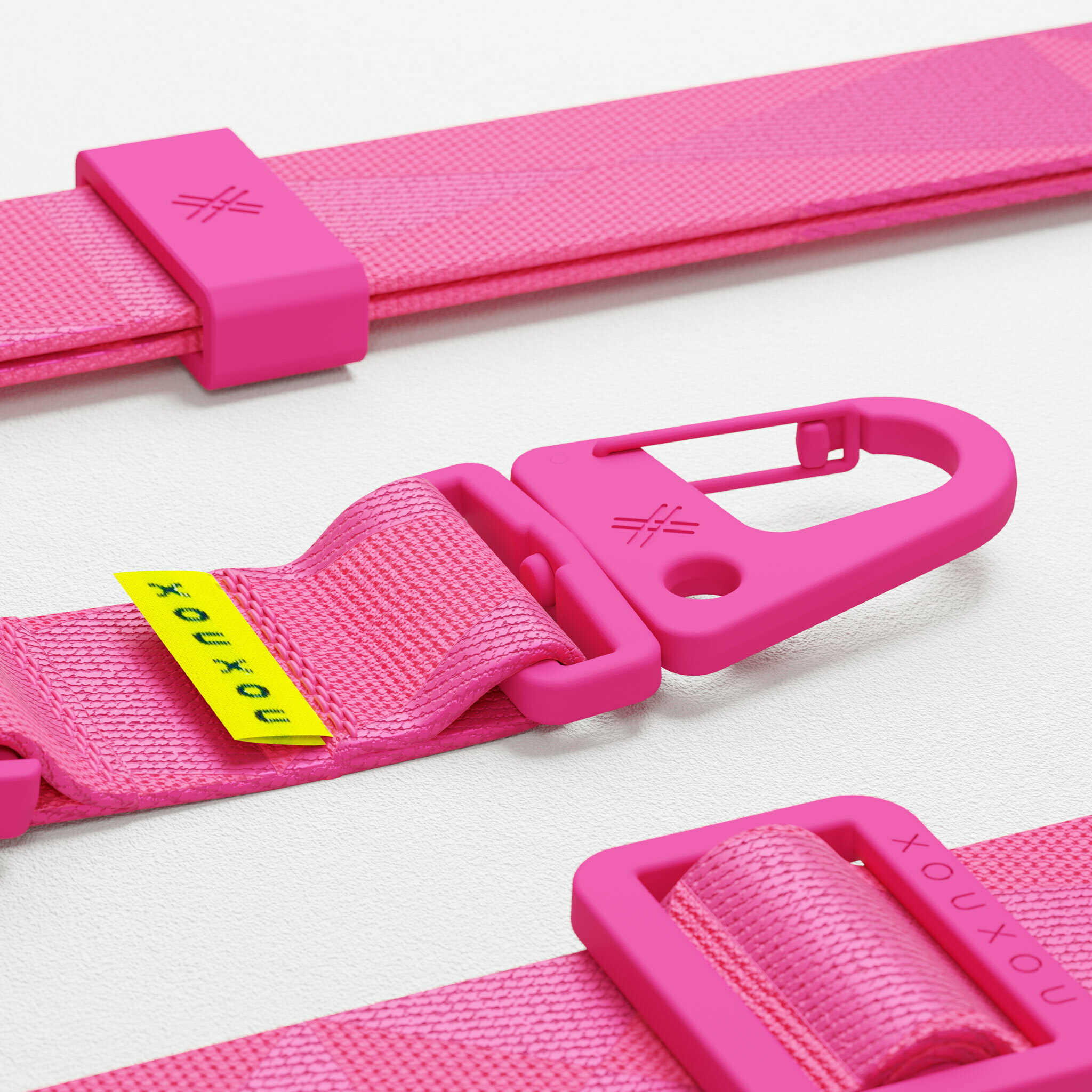 【 XOU XOU | 多功能掛繩背帶 28mm - 桃紅色Power Pink 】