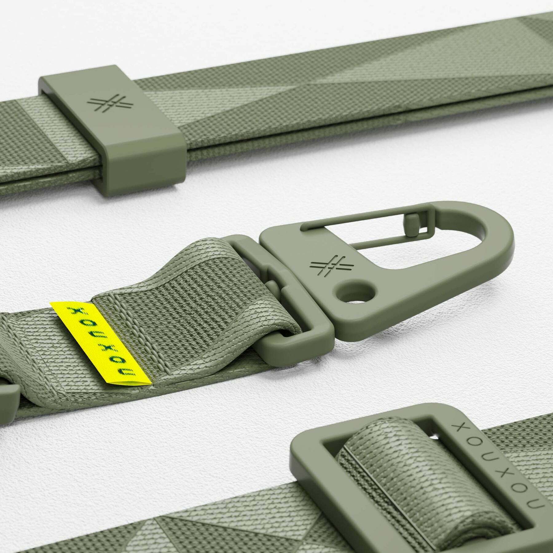 【 XOU XOU | 多功能掛繩背帶 28mm - 軍綠色Moss 】