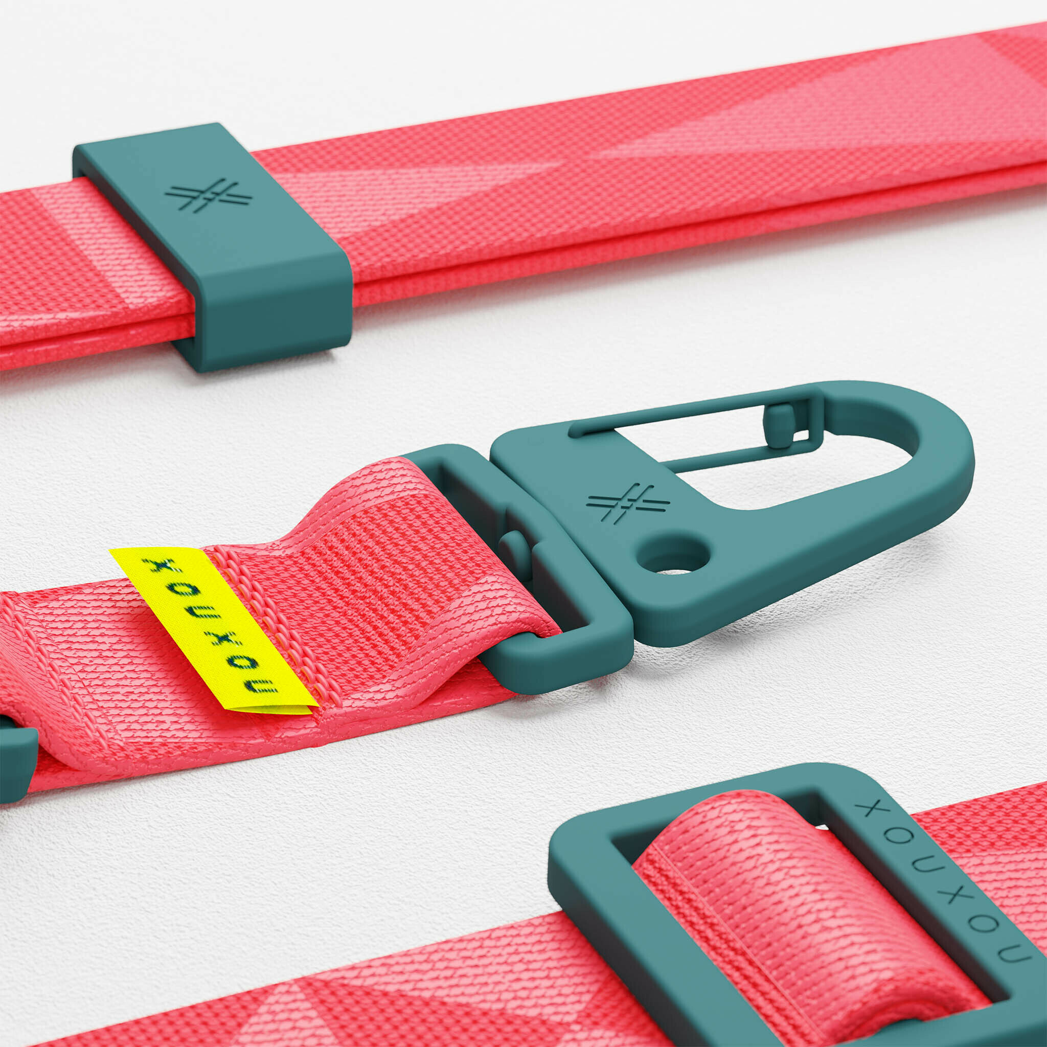 【 XOU XOU | 多功能掛繩背帶 28mm - 紅色Memphis 】