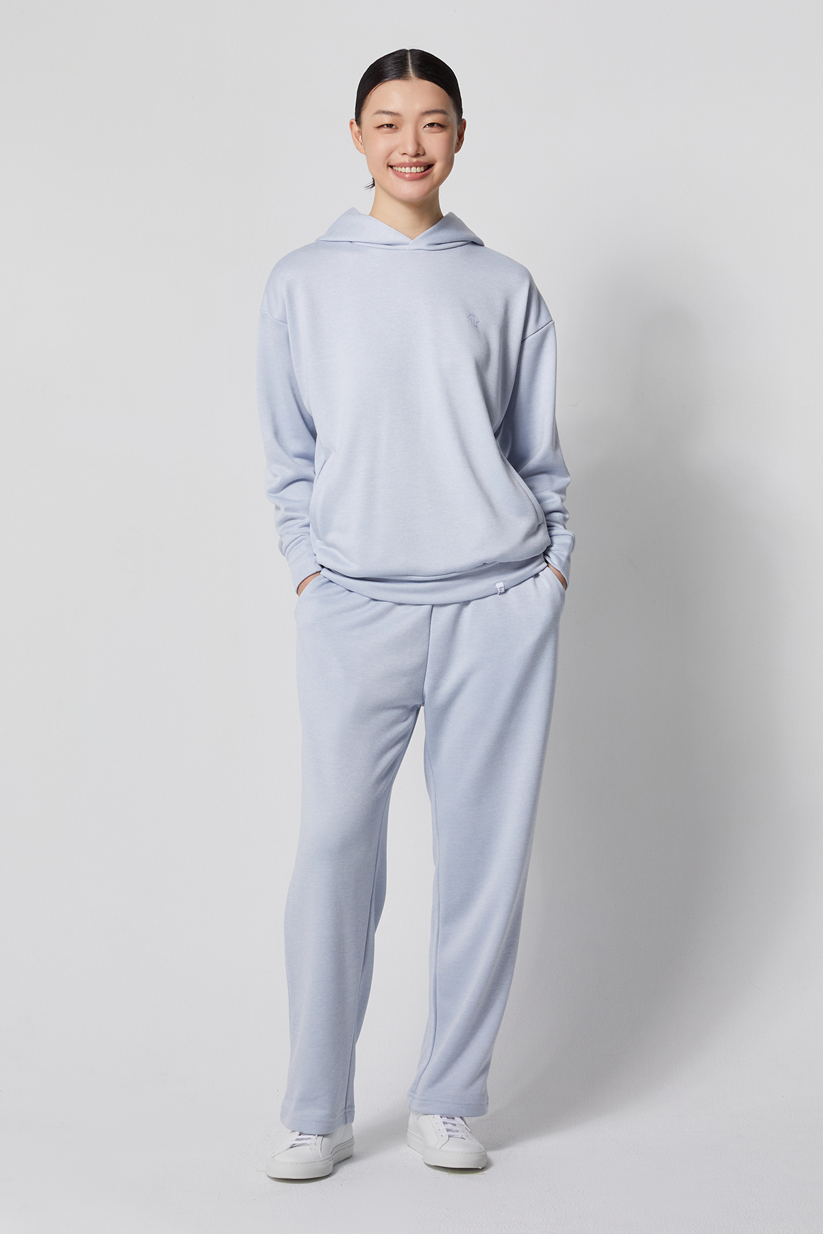 LAZEE 魚鱗布長褲 UNISEX（水藍）