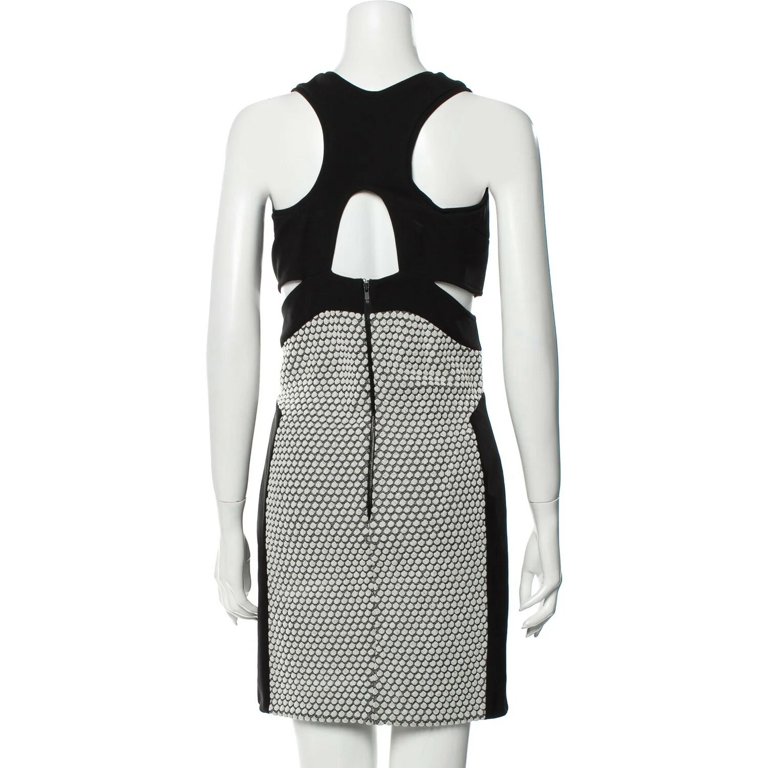 Jay Ahr - 黑白皮革圖紋合身洋裝