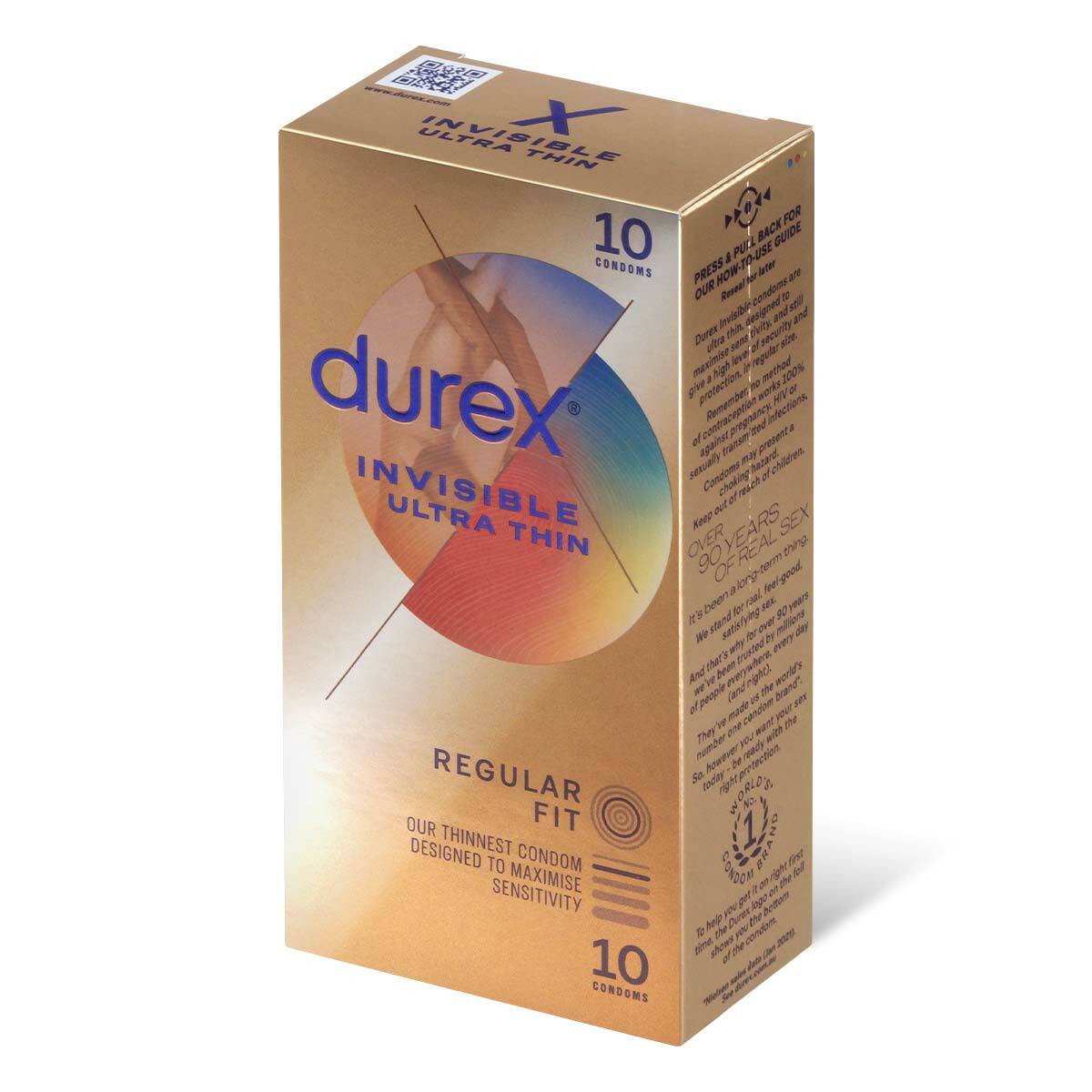 Durex Invisible Ultra Thin 10's Pack Latex Condom