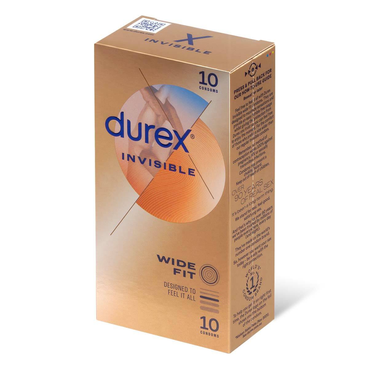 Durex Invisible Ultra Thin Larger 10's Pack Latex Condom