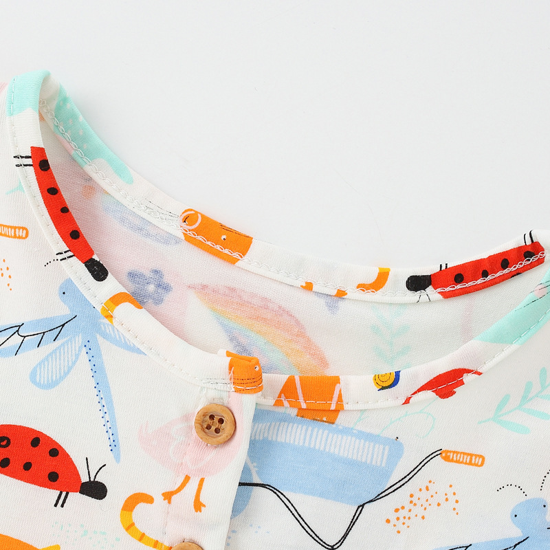 H146WE_SS23_C🐞🐯Cutie 風動物摺袖連身裙