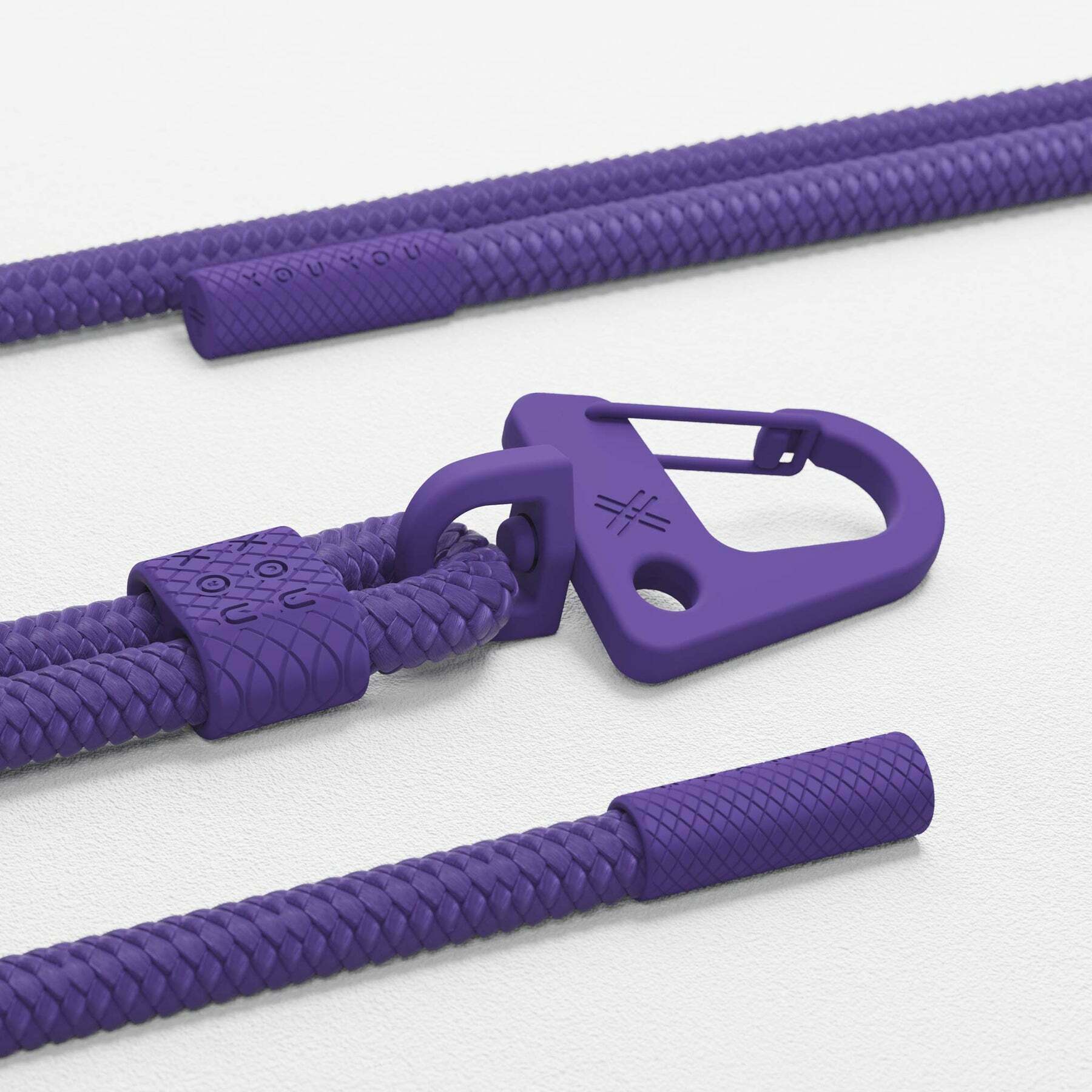 【 XOU XOU | 編織掛繩背帶 6mm - 深紫色Purple Pattern 】