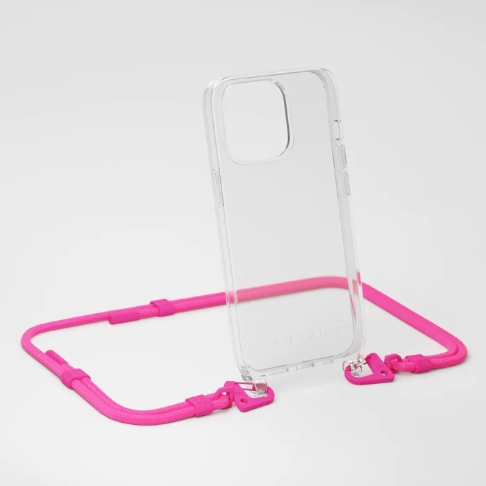 【 XOU XOU | 編織掛繩背帶 6mm - 桃紅色Power Pink 】