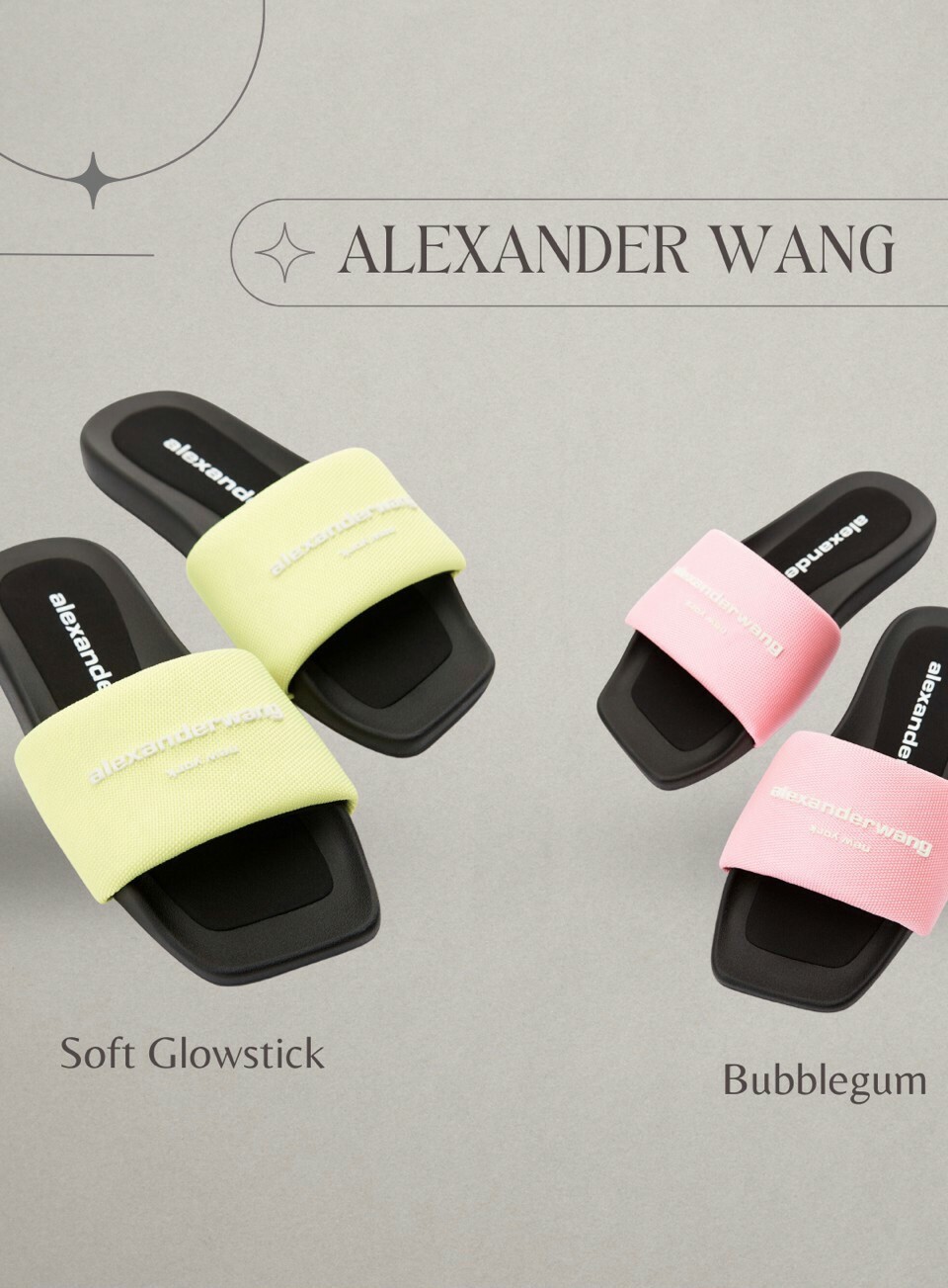 低於五折❗️Alexander Wang 經典LOGO 網眼拖鞋