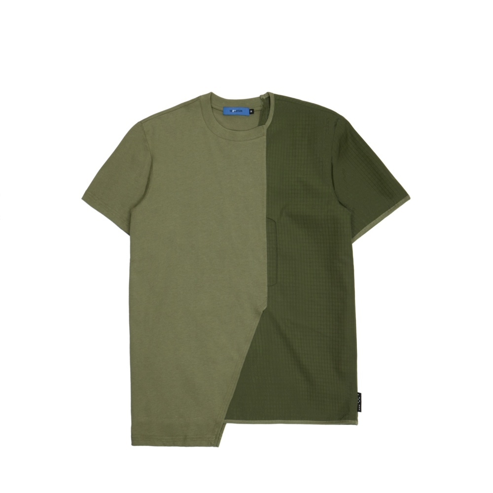 不規則剪接Tee-墨綠