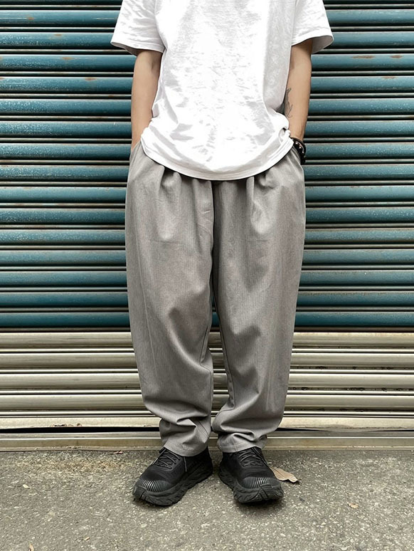 日系 日常穿搭 戶外休閒 人字紋錐形長褲