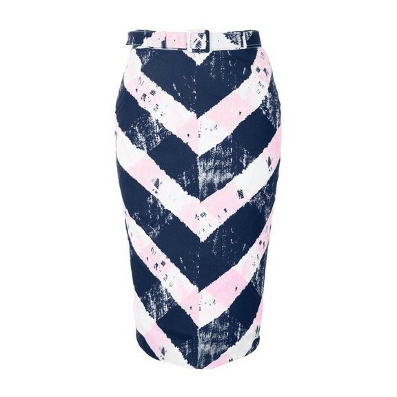 Samantha Sung - 粉藍及膝窄版裙