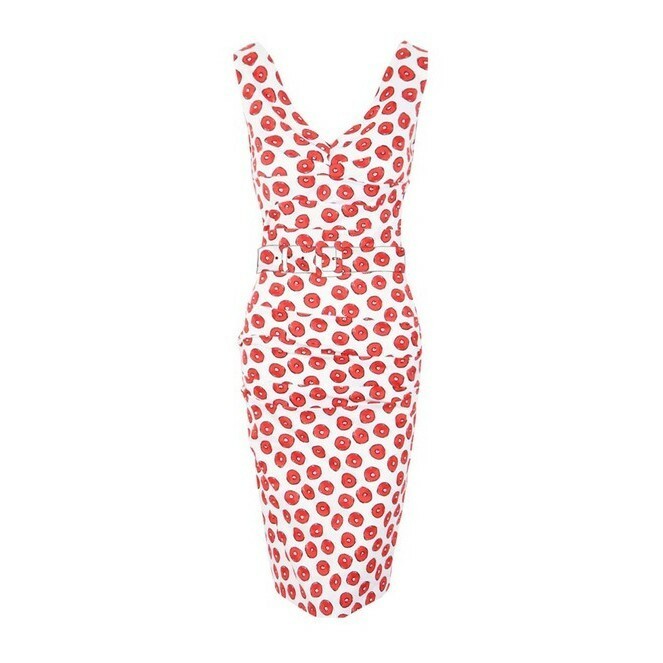 Samantha Sung - 點點印花V領無袖洋裝