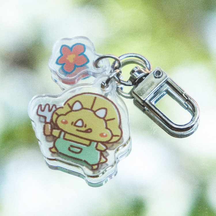 狗狗的小跳步，繪蹦砰｜蘭花展限定鑰匙圈｜三角龍