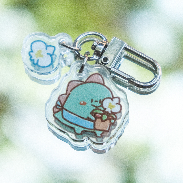 狗狗的小跳步，繪蹦砰｜蘭花展限定鑰匙圈｜花邊龍