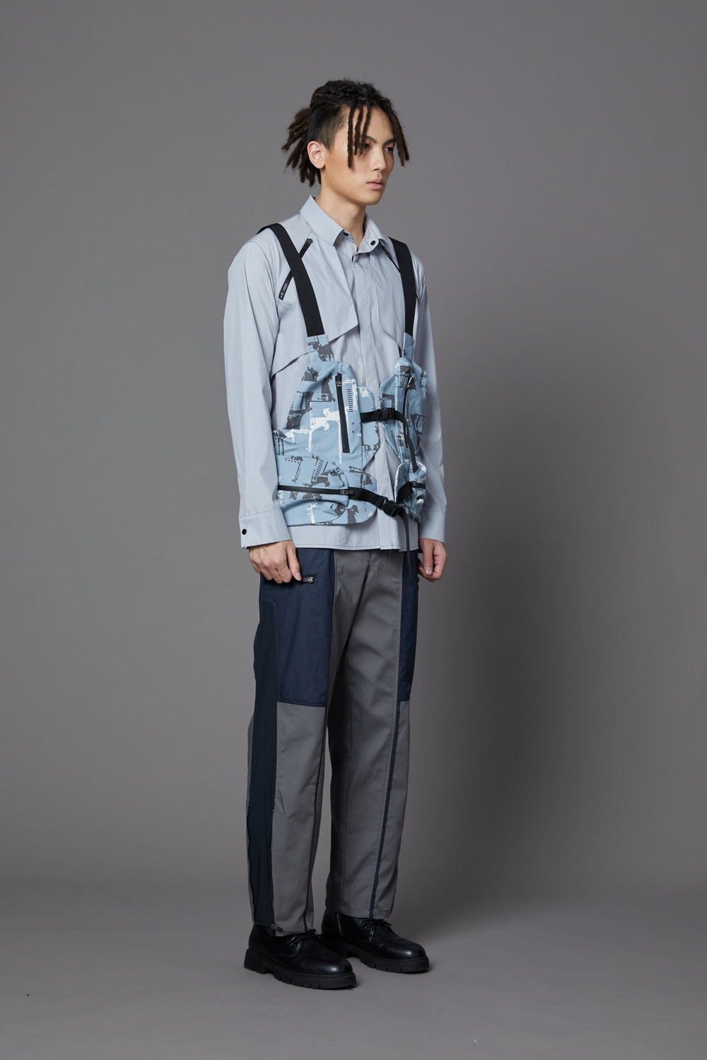 多口袋突變背心-AQUA