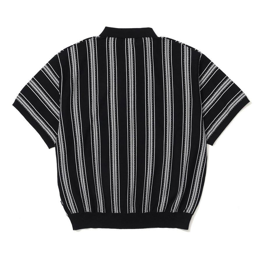 KEBOZ - JACQUARD STRIPE KNIT POLO / 2COLORS