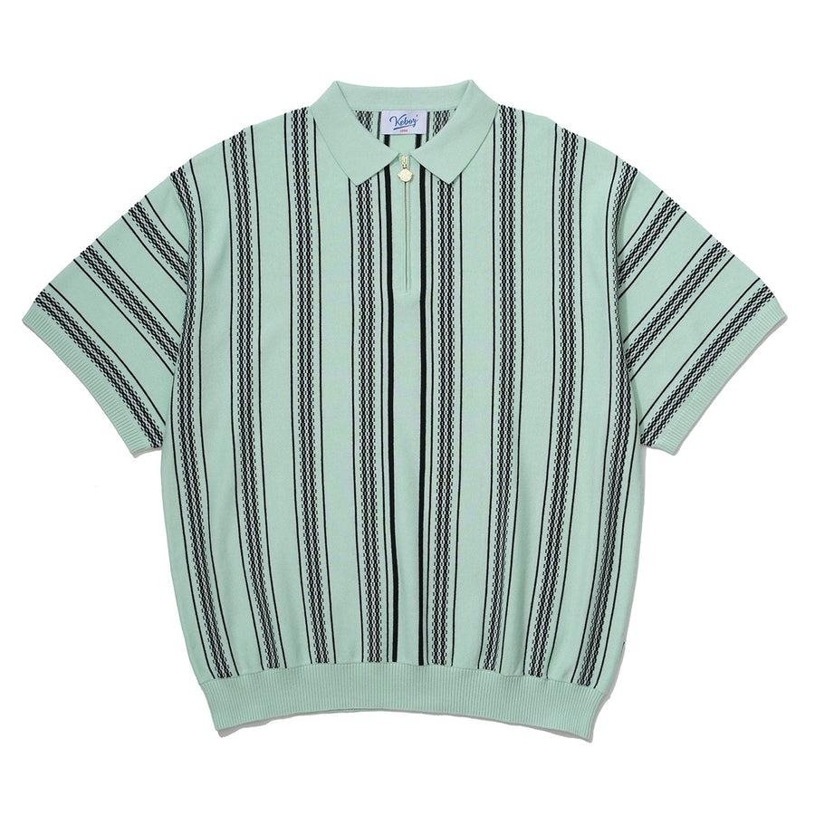 KEBOZ - JACQUARD STRIPE KNIT POLO / 2COLORS