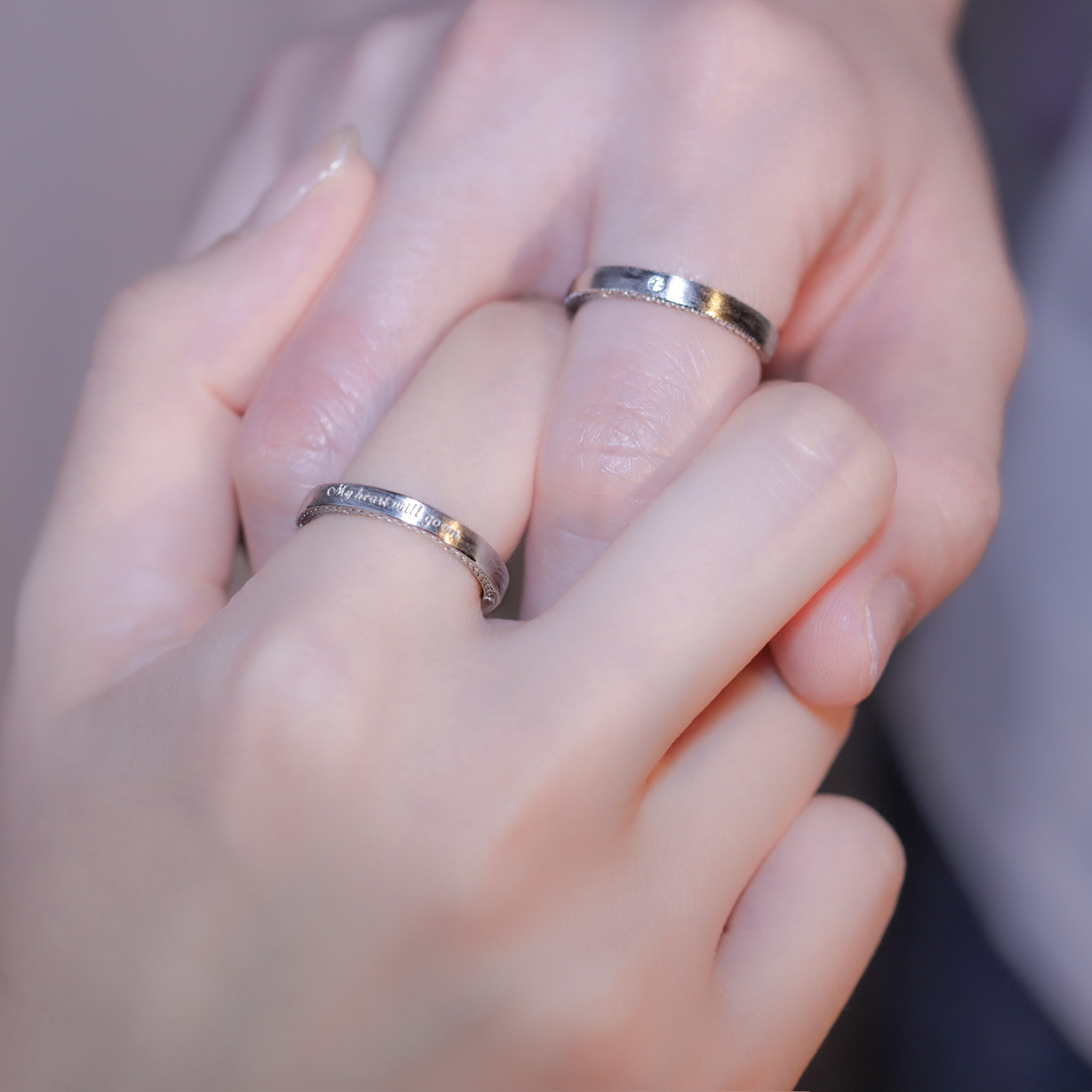 | 925 Silver・ White Gold | Only Flipped For U Couple Ring  | RI0548 |