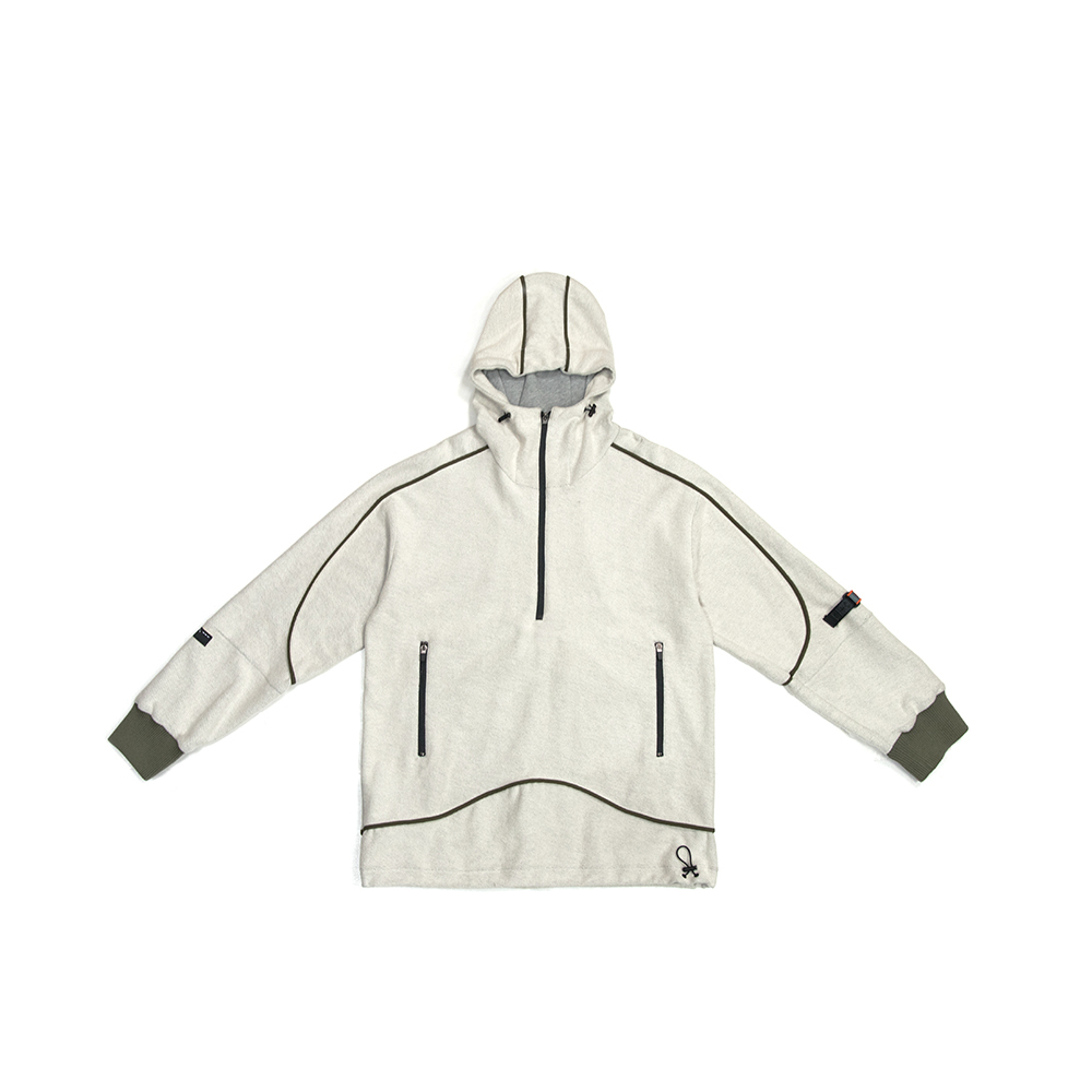 滾條羅紋半襟上衣 -灰