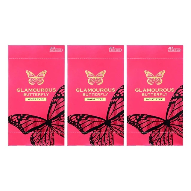 【女性受歡迎No.1】日本JEX 魅力蝴蝶 滋潤型乳膠安全套（12片裝）三盒裝