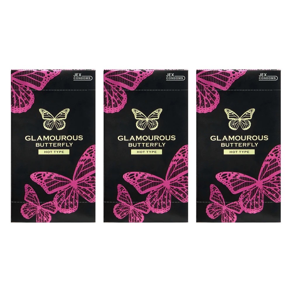 【女性受歡迎No.1】日本JEX 魅力蝴蝶 熱暖型乳膠安全套（12片裝）三盒裝