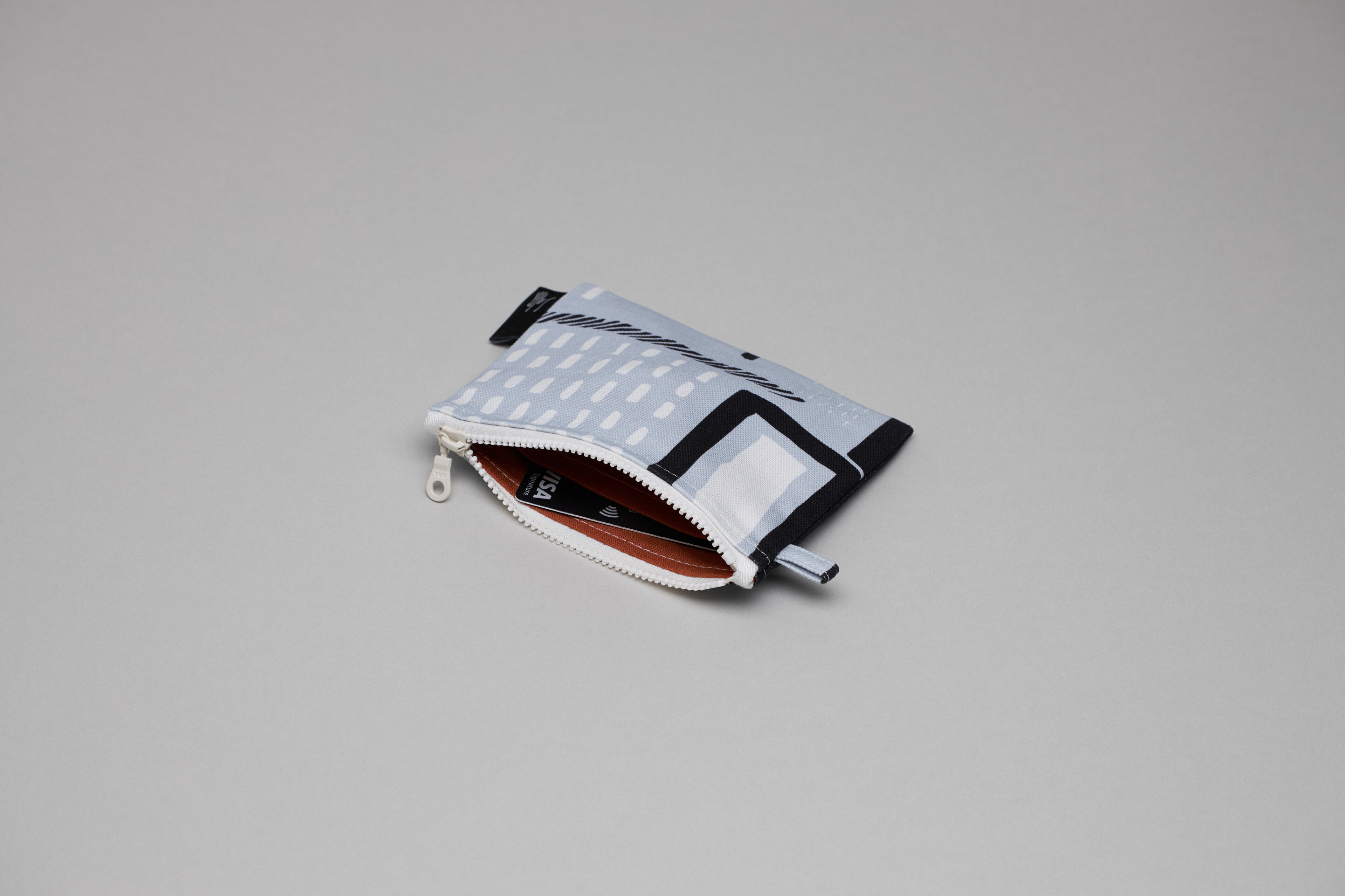 印花零錢包 / 相縫灰