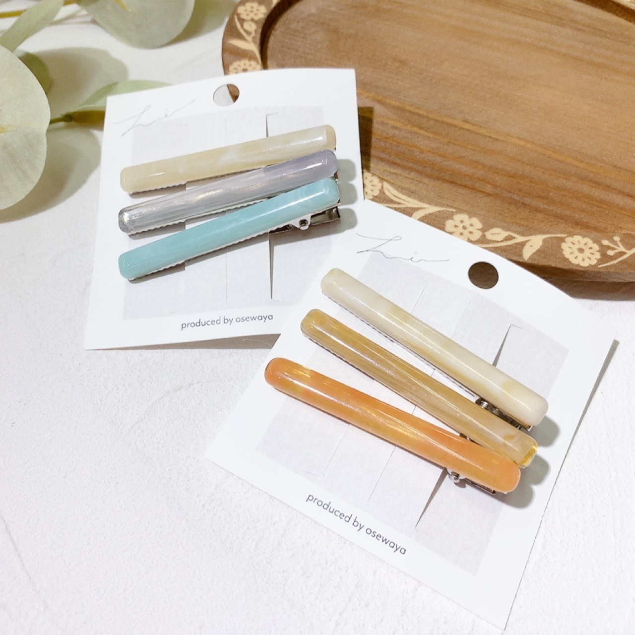 糖果色條形髮夾SET