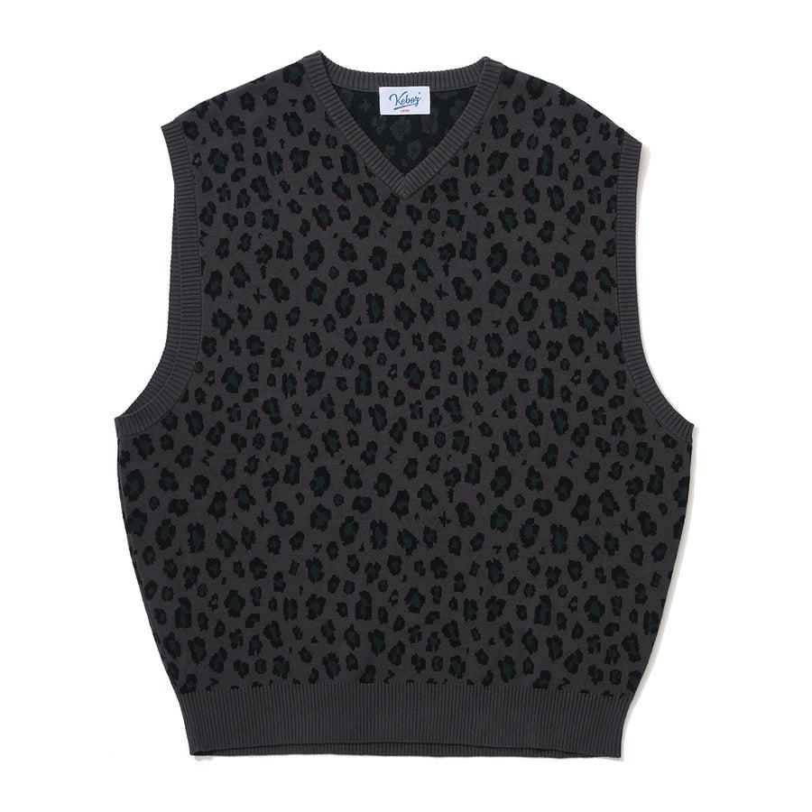 KEBOZ - LEOPARD KNIT VEST / 3COLORS