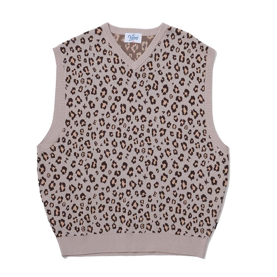 KEBOZ - LEOPARD KNIT VEST / 3COLORS