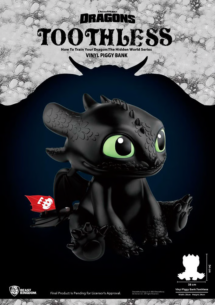 (預計9月尾派貨)BEAST KINGDOM - Reveals How to Train Your Dragon Toothless Vinyl Bank