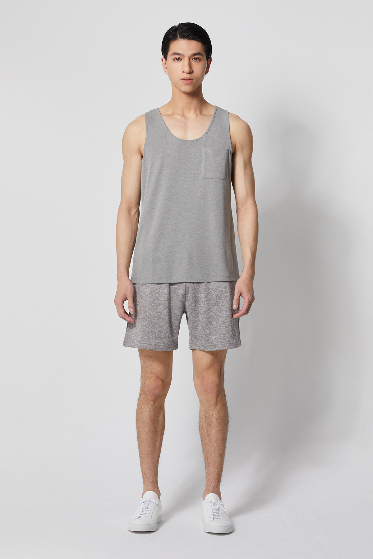 LAZEE 魚鱗布短褲 UNISEX（麻灰）